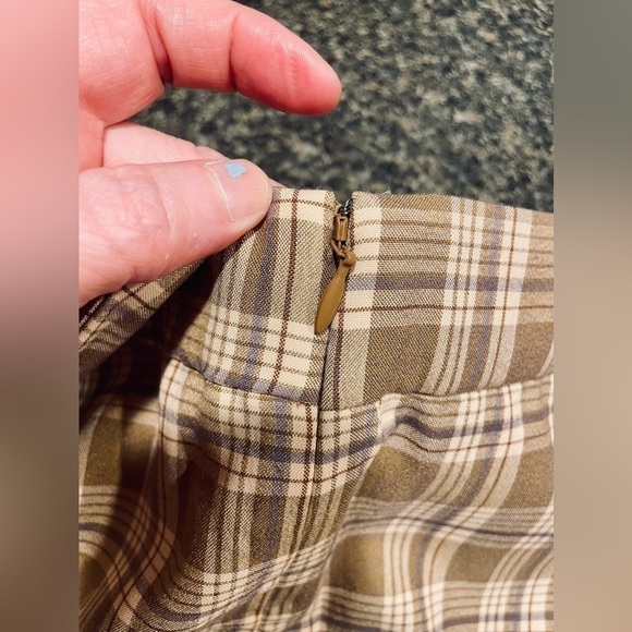 ☀️4X MULTI PLAID TAN BLUE Abound NWT Micro Mini Skirt School Academia Nordstrom - Picture 5 of 13